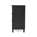 Newell - Cane 3 Drawer Dresser - Dark Gray
