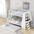 Bunk Bed With Trundle And Built In Desk, 3 Storage Drawers And Shelf by HouseOfZazla