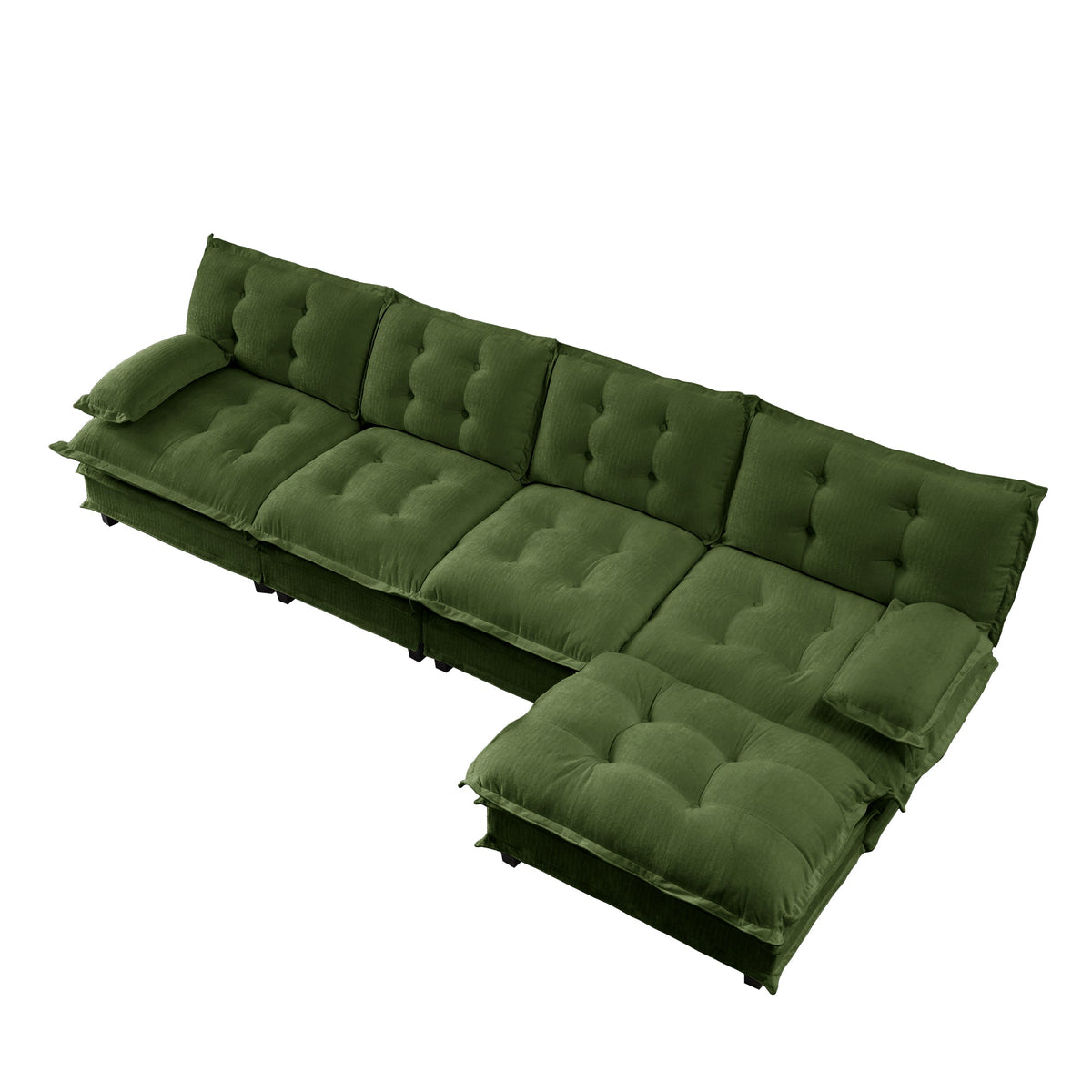 138" L Shaped Modern Sofa Modular Sectional Cloud Couch with Ottoman, photo 9 of 10