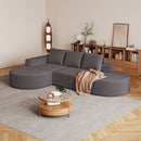 Modern Curved Sofa, L-Shaped Modular Sectional Set With 3 Pillows by HouseOfZazla