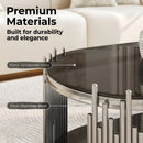 Modern Luxury Coffee Table and Side Table Set, 2-Piece Oval by HouseOfZazla