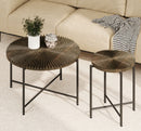 Radial - Pattern Coffee And End Table Set Waterproof Cover, Distressed Cylindrical Design (Set of 2) by Unique Piece Furniture
