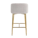 Fran - Pleated Waves Contemporary / Glam Fixed Height Counter Stool (Set of 2)