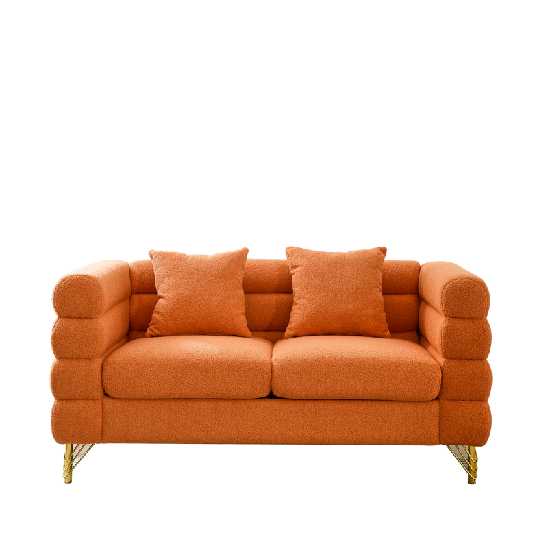 3-seater + 2-seater Combination sofa.ORANGE teddy