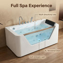 67" Whirlpool Bathtub with Hydrotherapy Jets and Glass Panel by HouseOfZazla