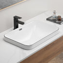 Undermount Bathroom Sink, Vessel Basin For Vanity Countertop - Milk White / Black by HouseOfZazla