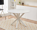 Table Mid-Century Dining Table For 4 - 6 People With Round Table Top, Pedestal Dining Table, End Table Leisure Coffee Table, Cross Leg by HouseOfZazla