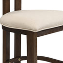 26" Counter Height Bar Stool, Upholstered Counter Stools (Set of 2) - Walnut & Beige by HouseOfZazla