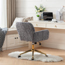 Office Chair, Artificial Rabbit Hair Home Office Chair With Metal Base, Adjustable Desk Chair Swivel Office Chair, Vanity Chair by HouseOfZazla