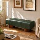 Green PU Upholstered Indoor Dining Bench