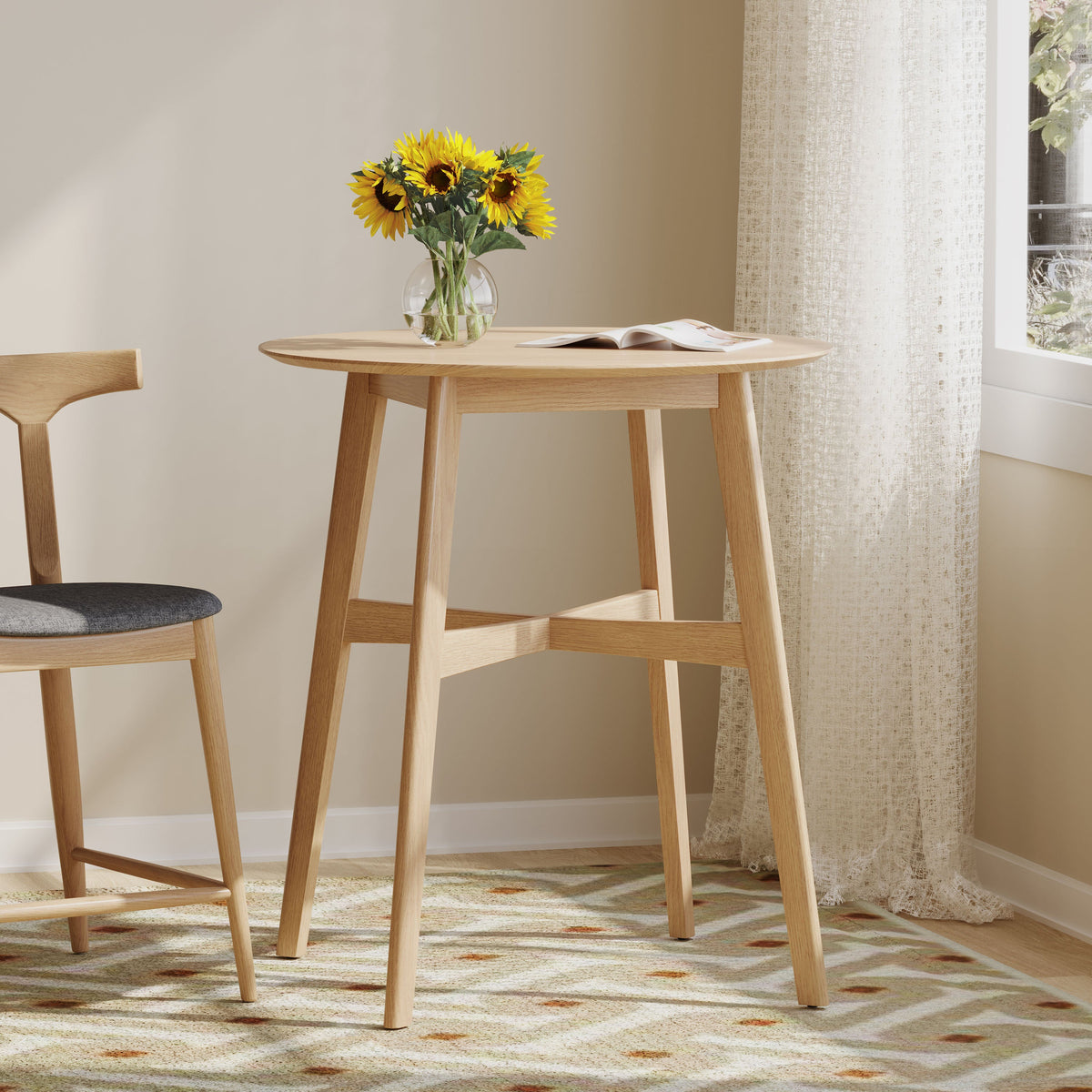 Wood Counter Height Round Dining Table, photo 2 of 7