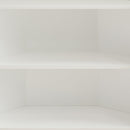 37.40"Glass Two-Door Hexagonal Corner Cabinet, for Corner of Living Room, Hallway, Study and Other Spaces, White