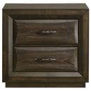 Atlas 2-drawer Bedroom Nightstand Bedside Table Dark Oak