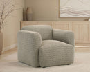 Dorset Fabric Upholstered Round Track Arm Accent Chair Brown