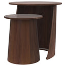 Lionett - 2 Piece Round Nesting Table Set And Round Design - Dark Brown by HouseOfZazla