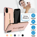 Finger Strap Phone Case for iPhone X Drop-protection Finger Ring Rugged Phone Case with Kickstand Dual Layer Case