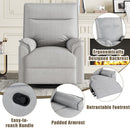 360 Degree Swivel Recliner Manual Recliner Chair Theater Recliner Sofa for Living Room, Grey