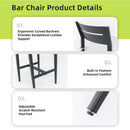 Modern Outdoor Bar Stools With Backrest And Footrest (Set of 2) by HouseOfZazla