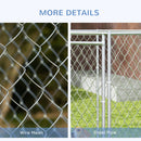 9.2' x 8' x 5.6' Dog Kennel, Outdoor Dog Run with Lockable Door for Medium and Large-Sized Dogs, Silver