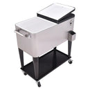 80 Quart Patio Rolling Stainless Steel Ice Beverage Cooler by LJGDeals