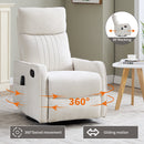 Beige Heat Massage Manual Recliner Chair with Rocker and Swivel