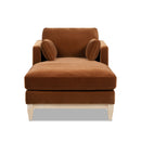 Knox 65" Modern Farmhouse Chaise Lounge Chair, Burnt