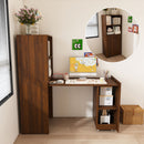 Stretchable Office Desk With Storage Shelves And Mobile Wheels by Unique Piece Furniture