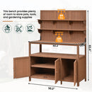 TOPMAX Potting Bench with Hutch, 50.2' Solid Fir Wood Garden Workstation by HouseOfZazla