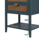 2 Drawer Side Table, Natural Rattan by HouseOfZazla