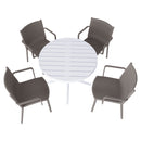 4 Modern Stackable Plastic Armchair Matched With Round Table
