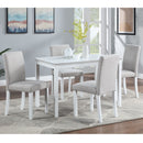 Dining Table Set With Crystal Decoration And Upholstered Chairs by Unique Piece Furniture