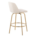 Toriano - Contemporary, Fixed Height Counter Stool With Swivel With Round Footrest (Set of 2) by HouseOfZazla