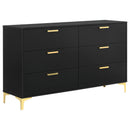 Lexie - 6 Drawer Rectangular Dresser - Black by HouseOfZazla