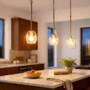 Vista - Single Pendant Chain Hanging Light - Clear / Gold by HouseOfZazla