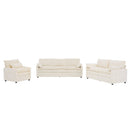 Modern Sofa Set With Double Layer Cushion And Side Storage Pockets