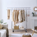 Heavy Duty Double Clothing Garment Rack With Shelves - Silver by HouseOfZazla