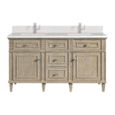 James Martin Lorelai 60" Double Bathroom Vanity, Whitewashed Oak
