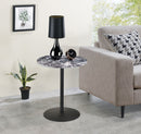 Circa - 17.5" End Table With Marble Textured Top by HouseOfZazla