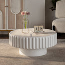 Round Fluted Storage Table with Lift-Off Lid