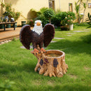 Majestic Eagle Garden Planter Pot on Tree Stump Base by HouseOfZazla