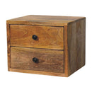 Solid Wood Solis Wall-Mounted Nightstand, 2-Drawers, Oak-ish