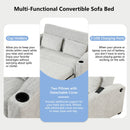 Pull Out Loveseat Sofa With Adjsutable Backrest, 2 Pillows, Cup Holders, USB Ports For Living Room by Unique Piece Furniture