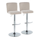 Henry - Contemporary Adjustable Barstool With Swivel & Rounded T Footrest (Set of 2) by HouseOfZazla