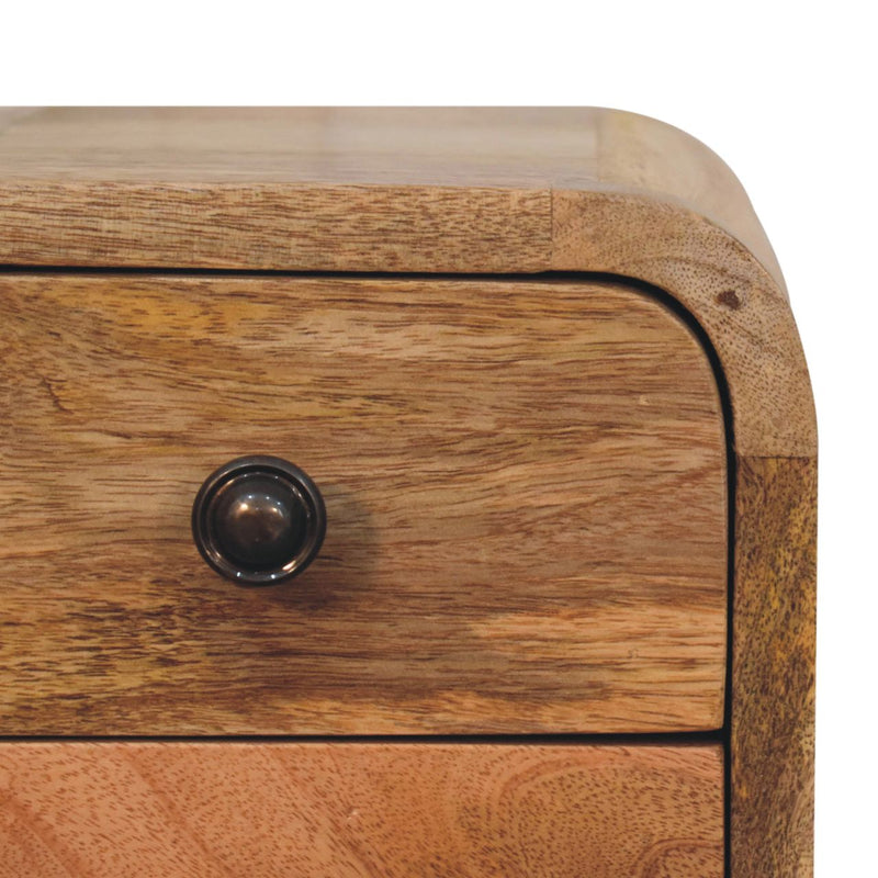Solid Wood Extra Mini Curved Oak Bedside Table, photo 7 of 10