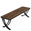 2 Person Desk With X Legs, Extra Long Office Workstation - Brown / Black