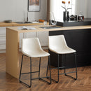 Vintage Style Armless Industrial Counter Stool Set of 2