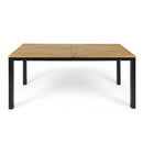 3-Piece Outdoor Acacia Wood Dining Set, 71" Rectangular Patio Table & 2 Benches by HouseOfZazla