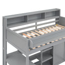 Loft Bed With Built In Desk, Storage Shelves, And Wardrobe by HouseOfZazla