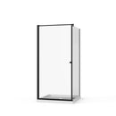 Goodyo - Frameless Corner Shower Door - Matte Black by HouseOfZazla