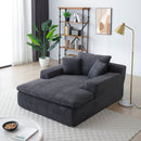 Oversized Upholstered Chaise Lounge Chair Sleeper Couch - Gray by HouseOfZazla